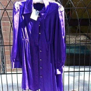 Zara purple dress w/cubic zaconia studs for buttons